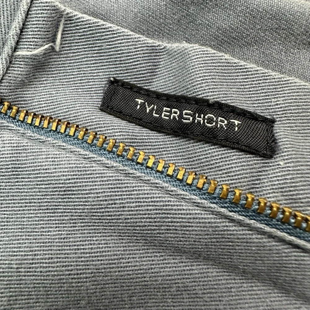 VTG Polo Ralph Lauren Chino Tyler Shorts Mens Fits 35 Y2K Two Pleats Baggy Blue